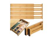 Ρυθμιζόμενα Σετ Διαχωριστικών 4 Τεμαχίων Οργανωτής Συρταριού από Μπαμπού, 42&#8211;56x6x15 cm