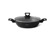 Edenberg Ρηχή Κατσαρόλα 20cm Αντικολλητική με Μαρμάρινη Επίστρωση και Γυάλινο Καπάκι, EB-7462