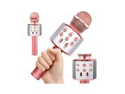 Aria Trade Ασύρματο Μικρόφωνο Καραόκε με Ενσωματωμένο Ηχείο Bluetooth MP3 Player Ροζ