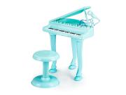 Ecotoys Παιδικό Πιάνο με σκαμπό και μικρόφωνο mp3, σε Γαλάζιο Χρώμα 40x34x44.5 cm,HC490481