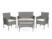 Σετ 'Eπιπλα Kήπου και Bεράντας 4 Τεμ απο Rattan με Μαξιλάρια, σε Γκρι Χρώμα, CRF1720 LIGHT GREY