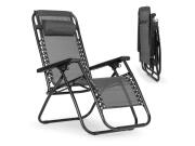 Aria Trade Μεταλλική Ξαπλώστρα Πτυσσόμενη 67x86x106.5 cm Γκρι