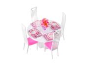 Μεγάλο Σετ Επίπλων για Κουκλόσπιτο με Τραπέζι, Καρέκλες και Αξεσουάρ 43 Τεμαχίων