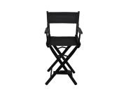 Πτυσσόμενη Ξύλινη Καρέκλα Σκηνοθέτη και Μακιγιάζ σε Μαύρο Χρώμα, 38x57x117 cm