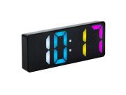 Ψηφιακό Ρολόι Ξυπνητήρι LED με Έγχρωμη Οθόνη, Θερμόμετρο και Λειτουργία Snooze, 16x2.5x6 cm