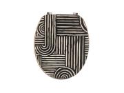 Ξύλινο Καπάκι Τουαλέτας από MDF 18'' με Ανοξείδωτους Μεντεσέδες σε Μαύρο Χρώμα