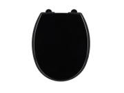 Καπάκι Λεκάνης Μπάνιου από Duroplast με Σύστημα Soft Close, σε Mαύρο Xρώμα, 36x42 cm