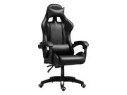 Καρέκλα Gaming από Δερματίνη με Υποπόδιο, Ρυθμιζόμενη Ανάκλιση και Οσφυϊκό Μαξιλάρι, 60x112-122 cm