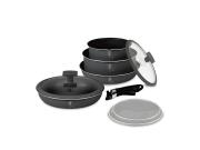 Berlinger Haus Σετ Αντικολλητικά Μαγειρικά Σκεύη 9 Τεμ από Αλουμίνιο, Anthracite Collection, BH-8256