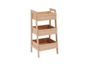 Ξύλινη Ραφιέρα Έπιπλο Μπάνιου με 3 Ράφια από MDF, 40x34.2x80 cm