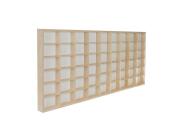 Ξύλινη Ραφιέρα για Κούκλες έως 10cm με 54 Θέσεις από Κόντρα Πλακέ, 104x46x4.5 cm