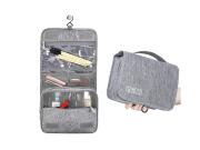 Τσαντάκι Καλλυντικών Νεσεσέρ Πτυσσόμενo με Γάντζο και Χερούλι σε Γκρι Χρώμα,  24x19 cm