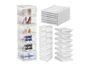 Πλαστική Παπουτσοθήκη, Οργανωτής Παπουτσιών με 6 Επίπεδα και Διάφανες Πόρτες, 26x35x105 cm