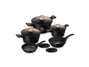 Berlinger Haus Σετ Κατσαρόλες 10 τεμαχίων από Αλουμίνιο, Black Rose Collection BH-8168Ν