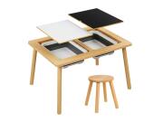 Παιδικό Ξύλινο Εκπαιδευτικό Τραπέζι Δραστηριοτήτων με Δοχεία Άμμου και Νερού XL, 51.5x52x72 cm