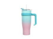 Κούπα Θερμός 1.2L Tie Dye με Ανοξείδωτο Ατσάλι, Καπάκι Ασφαλείας και Καλαμάκι, 15.5x10.5x27 cm Μπλε