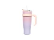 Κούπα Θερμός 1.2L Tie Dye με Ανοξείδωτο Ατσάλι, Καπάκι Ασφαλείας και Καλαμάκι, 15.5x10.5x27 cm Ροζ
