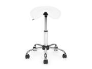 Περιστρεφόμενο Σκαμπό Αισθητικής, με Μεταλλική Βάση, σε λευκό χρώμα, 49x49x45 cm