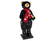 Χριστουγεννιάτικη Φιγούρα Αρκουδάκι Ύψους 110cm, με Μουσική και Led, 35x35x110 cm