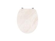 Ξύλινο Καπάκι Λεκάνης Μπάνιου με Σχέδιο Μάρμαρο σε Μπεζ Χρώμα από MDF, 37.5x5.5x50 cm