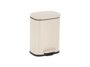 Μεταλλικός Κάδος Απορριμμάτων με Καπάκι, Χωρητικότητας 5lt σε Μπεζ Χρώμα, 21x18.5x29.5 cm