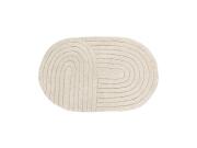 Πατάκι Μπάνιου Αντιολισθητικό Οβάλ από Βαμβάκι σε Κρεμ Χρώμα, 50x80 cm