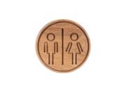 Ξύλινη Πινακίδα Πόρτας WC Ανδρών Γυναικών από Ξύλο Ακακίας, σε Καφέ Χρώμα, 10x10 cm