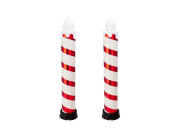 Σετ Χριστουγεννιάτικο Διακοσμητικό Κερί Led, με Θερμό Λευκό Φωτισμό, 2 τεμαχίων, 15x15x82 cm