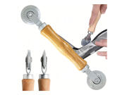 Εργαλείο Τοποθέτησης Σίτας, Με 2 Κεφαλές, Μεταλλικό με Ξύλινη Λαβή, 3.7x22.5 cm