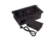 Izoxis Χωνευτό Πολύπριζο Ασφαλείας 2 Θέσεων με 2 USB-A,  3300W και Καλώδιο 1.9m, 26.5x12x7 cm