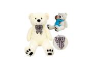 Γιγάντιο Λούτρινο Μαλακό Αρκουδάκι Αγκαλιάς 180 cm, σε Εκρού χρώμα με Φιόγκο