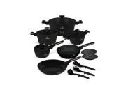 Berlinger Haus BH-8363 Σετ Αντικολλητικά Μαγειρικά Σκεύη 15 Τεμ Black Rose Collection