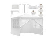 Gazebo Κιόσκι Κήπου, Τέντα με Αφαιρούμενα Πάνελ, σε Λευκό χρώμα, 3x3m