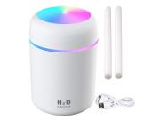 Υγραντήρας Αέρα και Διαχυτής Αρώματος, 300ml με LED φωτισμό σε Λευκό χρώμα, 7.8x11.9 cm