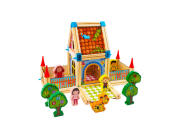 Παιχνίδι Κατασκευών με Τουβλάκια, Ξύλινo, για Παιδιά 3+ Ετών, 38x28x7.8 cm