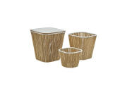 Aria Trade Σετ Τραπεζάκι Σαλονιού με 2 Καλάθια 37x37x40cm Μπεζ