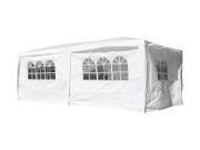 Gazebo Αδιάβροχο Κιόσκι Τέντα Κήπου Pavilion 3x6m με 6 Πλαϊνες Πλευρές σε Λευκό Χρώμα