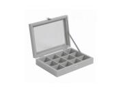 Herzberg Μπιζουτιέρα Κοσμηματοθήκη με Γυάλινο Καπάκι και 12 Θέσεις Αποθήκευσης, HG-05309