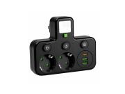 Aria Trade Αντάπτορας Πρίζας με 2 Πρίζες Σουκο, 2 USB-A, USB-C και LED Φωτισμό Νυκτός