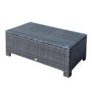 Τραπεζάκι Outsunny Outdoor Garden 5mm από σκληρυμένο γυαλί τοπ σε μπαστούνι, καφέ, 85x50x39cm 01-0721