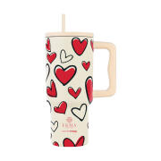 Estia Θερμοσ Straw Tumbler Xl Save The Aegean 900ml Red Valentine  01-37734