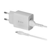 Φορτ Ταξιδίου Devia RLC-52612W-Διπλή Έξοδο USB A&Καλώδιο USB C EC305 1m Smart Series Λευκό