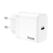 inos Φορτιστής Ταξιδίου Ταχείας Φόρτισης USB-C GaN PD QC 3.0 35W Λευκός