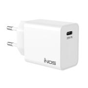 Φορτιστής Ταξιδίου Ταχείας Φόρτισης inos με Έξοδο USB C PD 20W Λευκό