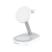 Ασύρματος Φορτιστής - Βάση με Βραχίονα 3in1 Devia Y302 15W για Apple Airpods, iPhone & iWatch Extreme Speed Λευκό