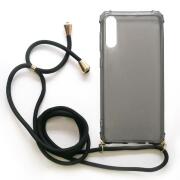 TPU Crossbody inos Samsung A505F Galaxy A50/ A307F Galaxy A30s Shock Proof Smoke with Black Strap