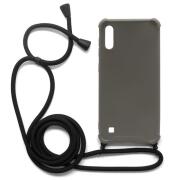 TPU Crossbody inos Samsung A105F Galaxy A10 Shock Proof Grey with Black Strap