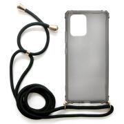 Θήκη TPU Crossbody inos Samsung G770F Galaxy S10 Lite Shock Proof Smoke με Μαύρο Strap