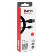 Καλώδιο Σύνδεσης USB 2.0 inos USB A σε Micro USB 2m Μαύρο