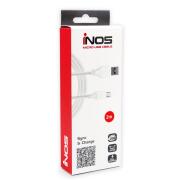 Καλώδιο Σύνδεσης USB 2.0 inos USB A σε Micro USB 2m Λευκό